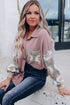 Pink Toltec Corduroy Contrast Shacket